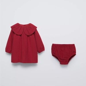 Red Baby Dress and Bloomers Set zara